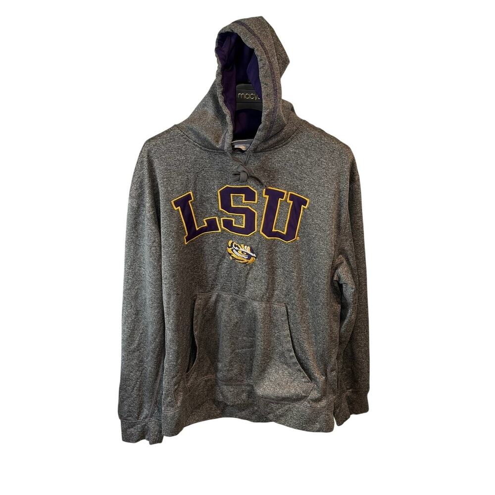 Majestic Athletic Pullover Hoodie | Gray | Men's XL | LSU Tigers Graphic